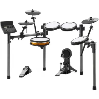DONNER EC7247 elektroninis būgnų rinkinys su tinkleliniais padais, 225+ garsų, USB MIDI, aliumininis stovas