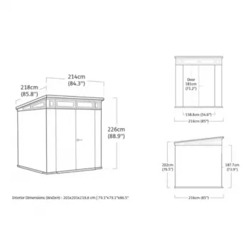 KETER sodo namelis Deco Pent 7x7 uosio medienos atspalvio