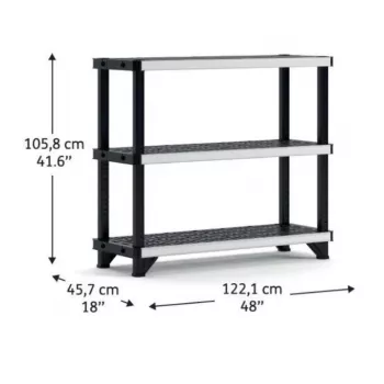 KETER Fused 3 pakopų lentyna 122,1x45,7x105,8 cm, juoda