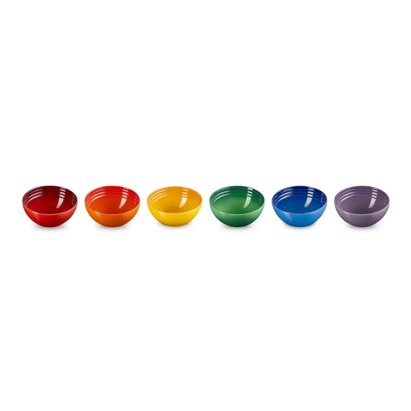 LE CREUSET 6 dalių keraminių dubenėlių rinkinys, 330 ml, skirtingų spalvų