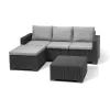 KETER California Chaise Lounge kampinė sodo sofa su staliuku, pilka