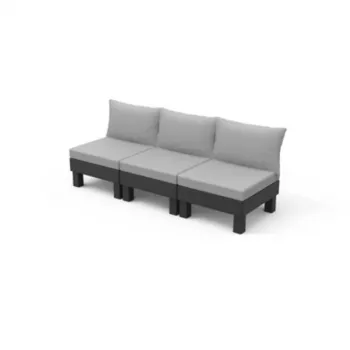 KETER sodo sofa trivietė Elements 3 Seater pilka/šviesiai pilka