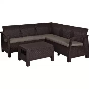 KETER Corfu Relax Set sodo baldų rinkinys, rudos spalvos