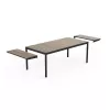 Keter Deco Porto Nova ištraukiamas sodo stalas 200-280 cm, uosio medienos atspalvio/ juodas