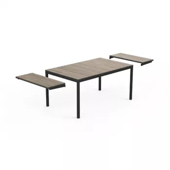 KETER sodo stalas ištraukiamas Deco Porto Nova Extendable 160-240 cm uosio medienos atspalvio/juodas