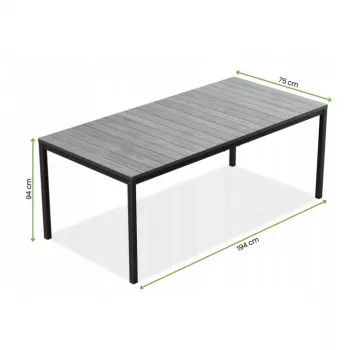KETER sodo stalas Deco Porto Nova 200, uosio medienos atspalvio/ juodas