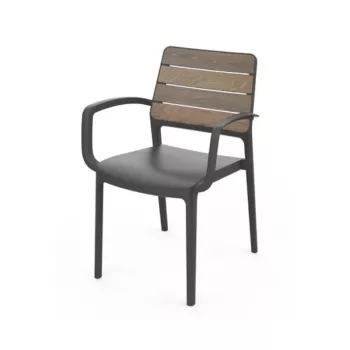 KETER sodo kėdė Deco Porto Armchair riešuto/pilka