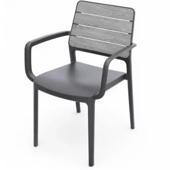 KETER sodo kėdė Deco Porto Armchair šviesiai pilka/pilka