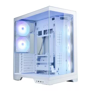 Zalman D50 White ATX vidutinės bokšto korpusas su 3x ARGB ventiliatoriais ir grūdintu stiklu
