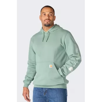 Carhartt Iconic K288 Logotipu Kapšuotas Megztinis GREEN SLATE
