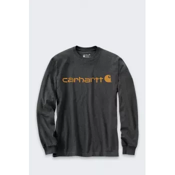 Carhartt Dearborn Relaxed LS Logo marškinėliai CARBON