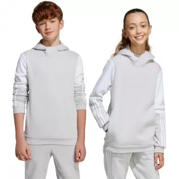 adidas Squadra 25 Sweat Hoody vaikiškas megztinis su gobtuvu, pilkas, JD4808, 128 cm