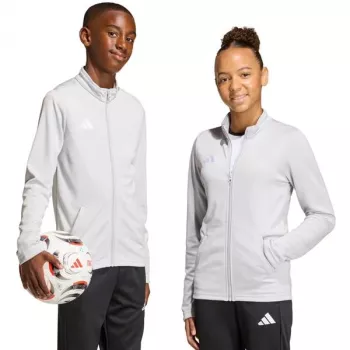 adidas Entrada 26 Track vaikiška sportinė striukė šviesiai pilka JZ6610 152cm