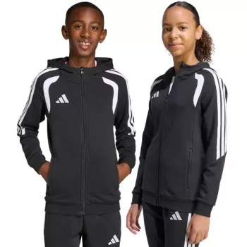 adidas Tiro 26 League Sweat Full Zip Hoodie vaikiškas džemperis su užtrauktuku juodas KF3324 164cm