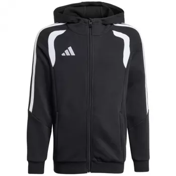 adidas Tiro 26 League Sweat Full Zip Hoodie vaikiškas džemperis su užtrauktuku juodas KF3324 164cm