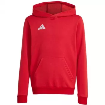 adidas Entrada 26 Hoody vaikiškas sportinis megztinis su gobtuvu, raudonas JZ6568 128cm