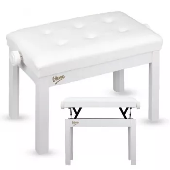 V-TONE PB3 WH pianino ir klaviatūros kėdė, balta, ekologinė oda