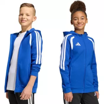 adidas Tiro 26 League Sweat Full Zip Hoodie vaikiškas džemperis su gobtuvu mėlynas KF9102 164cm