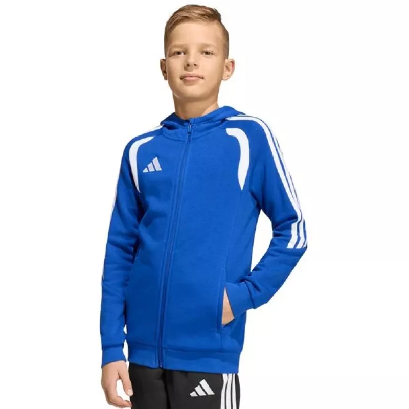 adidas Tiro 26 League Sweat Full Zip Hoodie vaikiškas džemperis su gobtuvu mėlynas KF9102 164cm