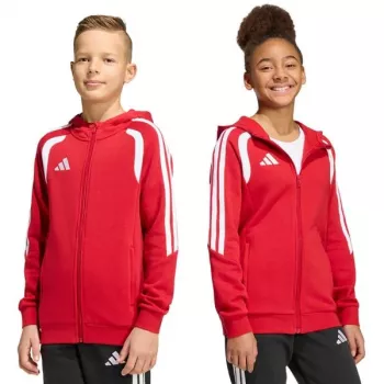 adidas Tiro 26 League Sweat Full Zip Hoodie vaikiškas džemperis su užtrauktuku, raudonas, KF9101, 152cm