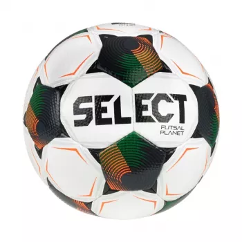 Select Futsal Planet v26 FIFA Basic salės futbolo kamuolys, 4 dydis, baltai-juodai-oranžinis-žalias, 1014387 310021