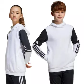 adidas Squadra 25 Sweat Hoody baltas vaikiškas džemperis su gobtuvu JD4807 128cm