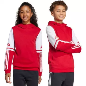 adidas Squadra 25 Sweat Hoody vaikiškas sportinis džemperis su gobtuvu, raudonas, JD4805, 128 cm