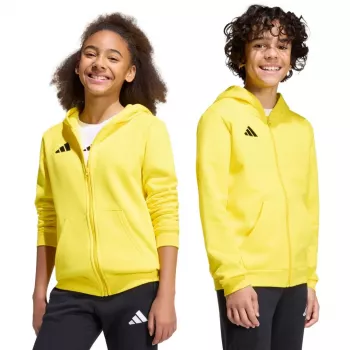adidas Entrada 26 Full Zip Hoodie vaikiškas džemperis su užtrauktuku, geltonas KH1777 128cm