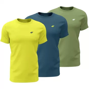 4F M4217 vyriški marškinėliai, 3 pak., geltoni, mėlyni, žali - 4FWSS26TTSHM4217 90S, 3XL