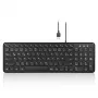 Perixx PERIBOARD-213 DE B laidinė USB klaviatūra, vokiška QWERTZ klaviatūra, žirklinis mechanizmas, juoda