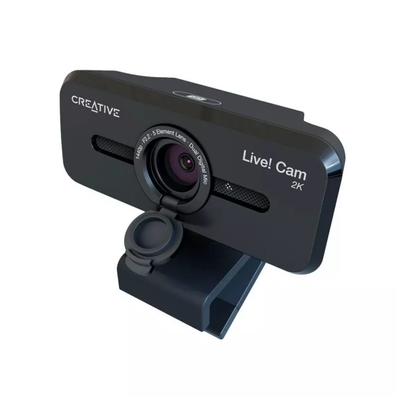 Creative Live! Cam Sync V3 2K QHD internetinė kamera su dviem mikrofonais ir privatumo sklende, juoda