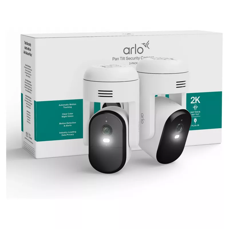 Arlo Essential 3 2K PTZ saugos kamera (2 vnt. rinkinys, balta)