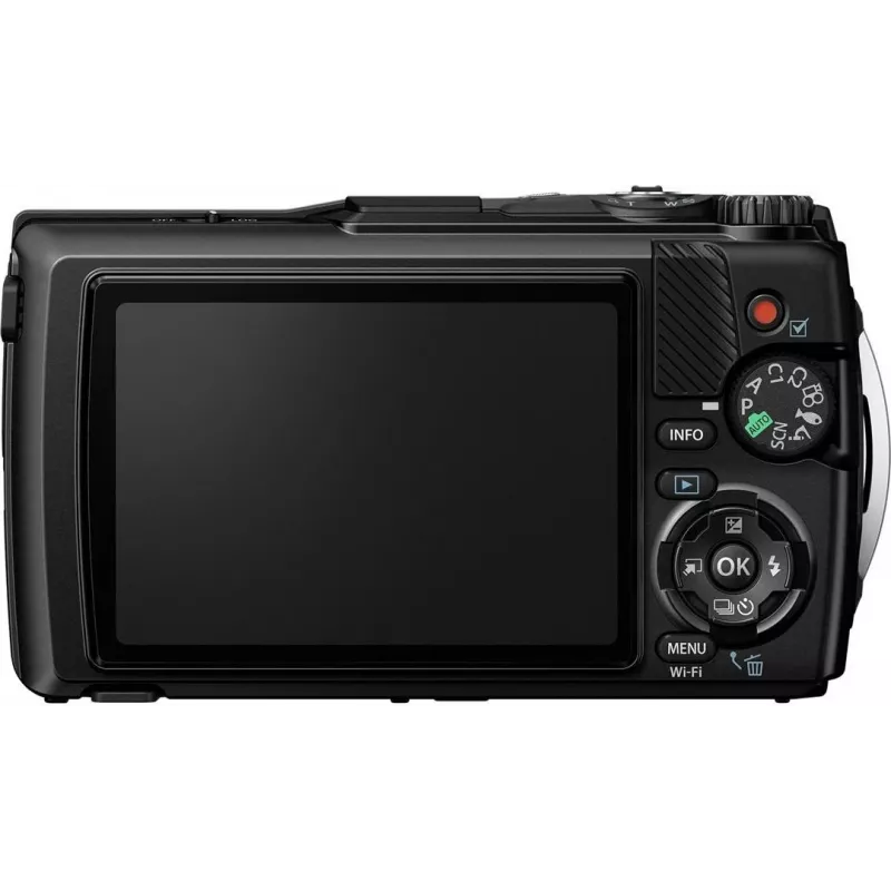 OM System Tough TG-7 juodas atsparus smūgiams kompaktinis fotoaparatas, 12 MP, 4K vaizdo įrašas, atsparus vandeniui iki 15 m