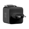 EFB Elektronik G352CE 35W GaN USB-C sieninis įkroviklis su įtraukiamu 0,7 m kabeliu, PD3.0 ir QC3.0, juodas