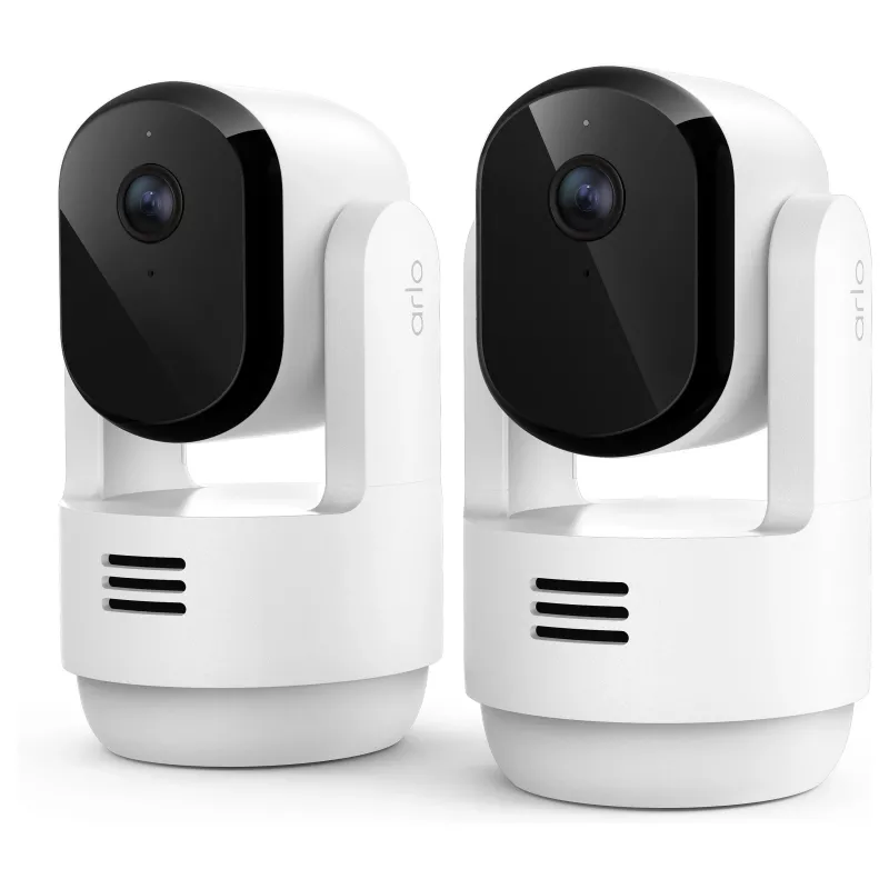 Arlo Essential 3 2K kameros su panorama ir pakreipimu vidaus stebėjimui (2 vnt., baltos)
