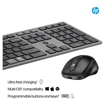 HP 720 daugiaįrenginė belaidė klaviatūra ir pelė - Twilight Black 9T5A9AA#ABD