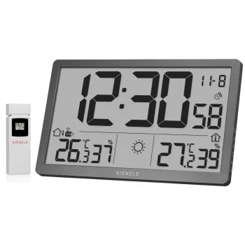 KIENZLE Jumbo NEO LCD meteorologinis sieninis laikrodis, pilkas