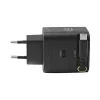EFB Elektronik G652CE 65W GaN USB-C PD 3.0 sieninis įkroviklis su įtraukiamu kabeliu, juodas