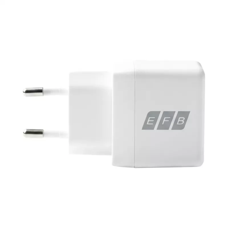 EFB Elektronik G301CE 30W USB-C GaN įkroviklio rinkinys su 2 m USB-C kabeliu, baltas