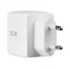 EFB Elektronik G301A1CE 30W GaN USB-C PD3.0 + USB-A QC3.0 sieninis įkroviklis su 2 m USB-C kabeliu, baltas