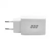 EFB Elektronik G452CE 45W dviejų USB-C GaN sieninis įkroviklis su 2 m USB-C kabeliu, baltas
