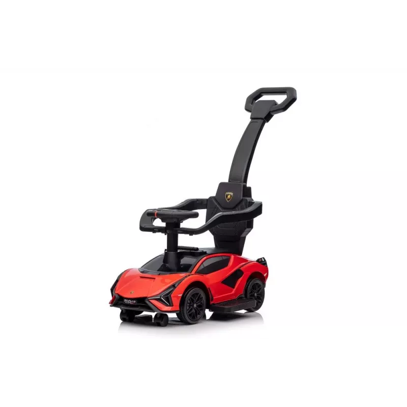 LEAN TOYS Lamborghini QLS-996T važinėjimosi mašinėlė su stūmimo rankena, raudona