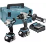 Makita DLX2588GJ 18V LXT bešepetėlių 2 dalių rinkinys su DDF485 gręžtuvu-suktuvu, DTD153 smūginiu suktuvu, 2x 5,0 Ah baterijomis, greituoju įkrovikliu ir MAKPAC dėklu