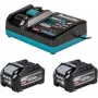 Makita 1916Y1-1 maitinimo šaltinio rinkinys 40V XGT įrankiams (2x BL4040F 4,0Ah akumuliatoriai ir DC40RA greitasis įkroviklis)