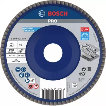 Bosch X571 Best for Metal lapų diskas 125 mm P80 cirkonio aliuminio oksidas 2608607338