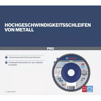 Bosch X571 Best for Metal lapų diskas 125 mm P80 cirkonio aliuminio oksidas 2608607338