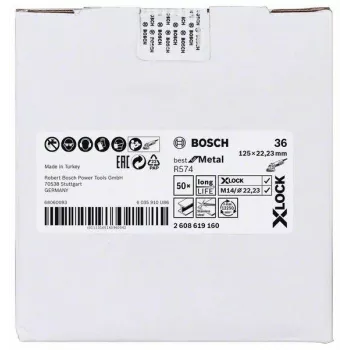 Bosch Best for Metal R574 pluoštinis diskas 125 mm X-LOCK grūdėtumas 36 2608619160