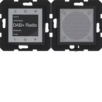 HAGER WAN6110BG Radio Touch UP DAB+ Bluetooth garsiakalbis, įleidžiamas, blizgiai juodas