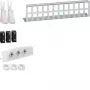 HAGER UM00M4 multimedijos modulis su 3 Schuko lizdais ir 12 RJ45 prievadais, baltas