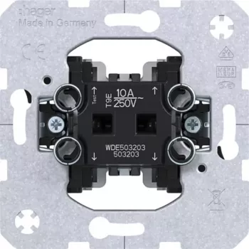 HAGER WDE503203 mygtukinis jungiklis 1NO+1NC 10A 250V AC poliarinė balta